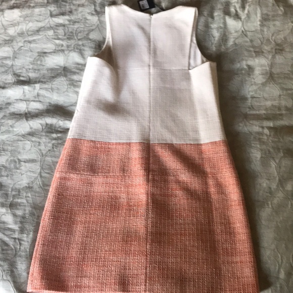 NWT 4.collective White/Coral Tweed Sheath Dress, 8 - Picture 4 of 7